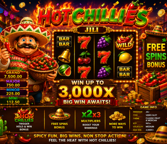 Hot Chillies Review Myanmar 2026 – JILI ရဲ့ Classic Fruit Slot Game အပြည့်အစုံ