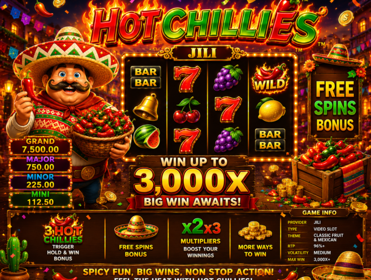 Hot Chillies Review Myanmar 2026 – JILI ရဲ့ Classic Fruit Slot Game အပြည့်အစုံ